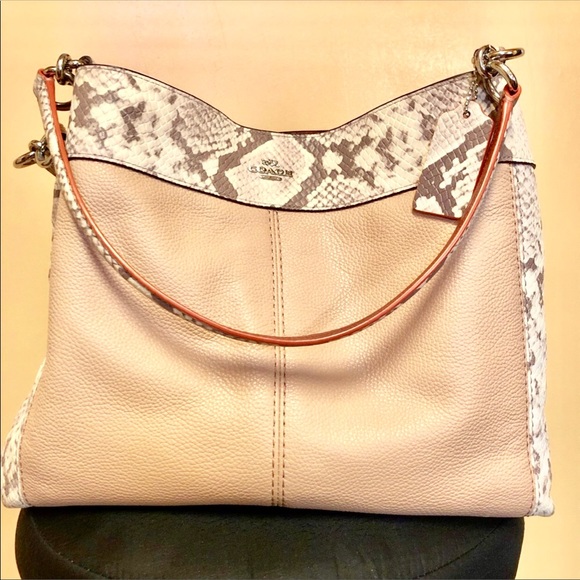 Coach Hobo in Neutral Colorblock Snakeskin Handbag - Picture 3 of 5